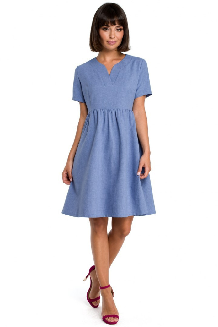 Sukienka mini - Letnia - niebieska